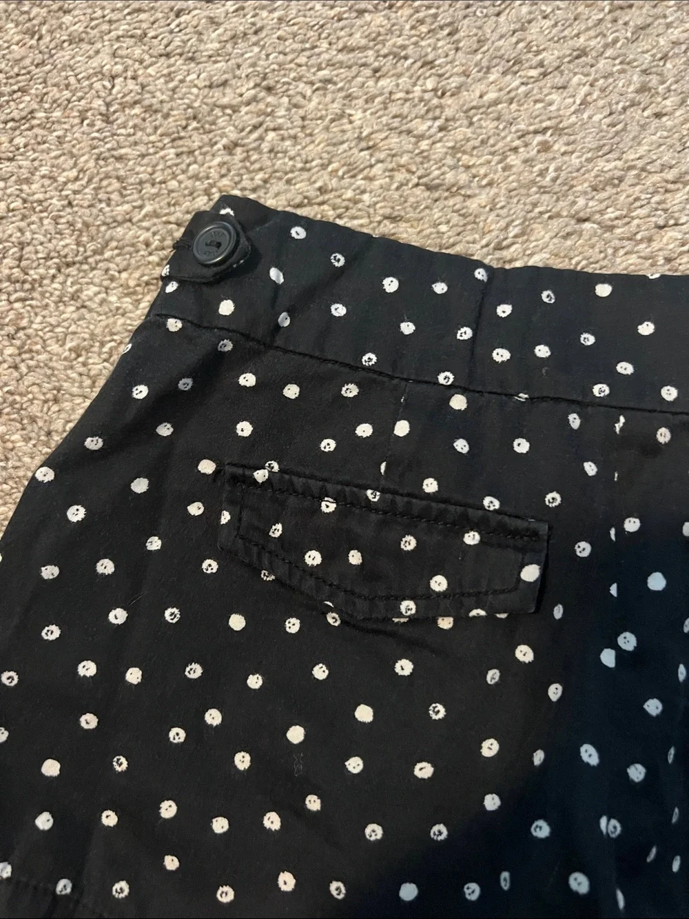 GAP Black Shorts with White Polka Dots